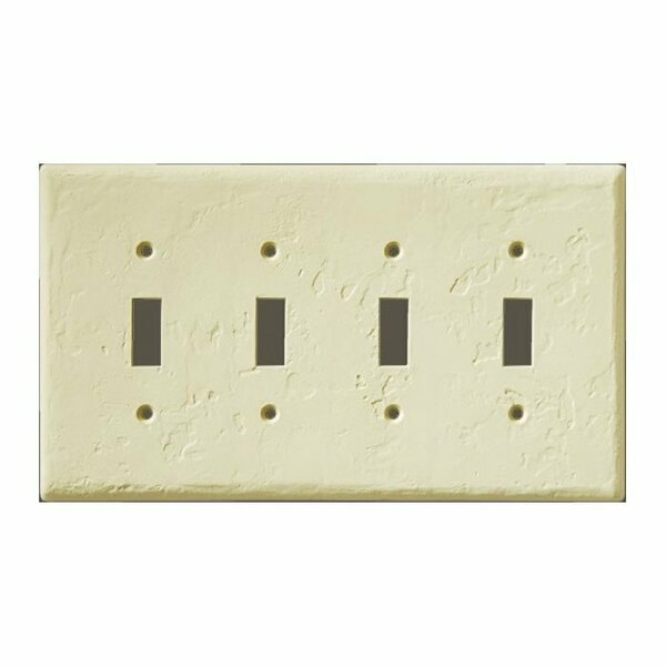 Can-Am Supply InvisiPlate Switch Wallplate, 5 in L, 8.63 in W, 4 -Gang, Painted Hand Trowel/Skip Trowel Texture HT-T-4